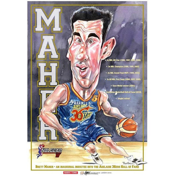 36ers Inaugural hall of Fame inductee - Brett Maher - NBL Gear