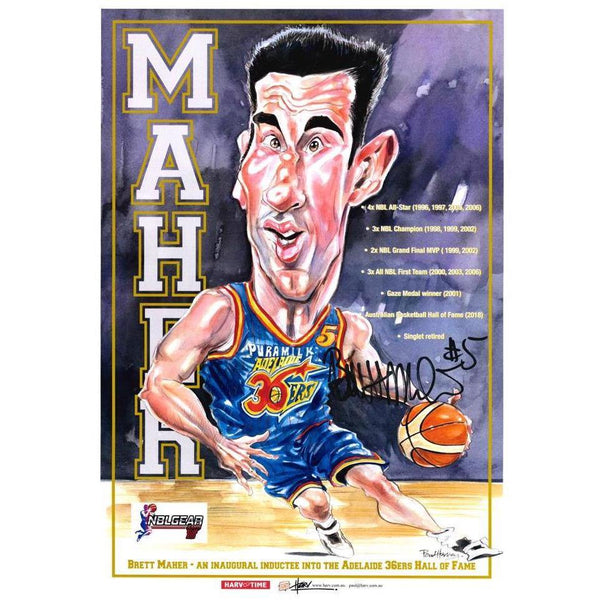 SIGNED BRETT MAHER A3 POSTER - NBL Gear